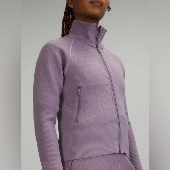 Lululemon End State Full Zip Jacket Dusky Lavendar Sz 10 - Picture 2 of 12